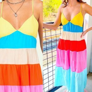 MULTICOLOR MAXI DRESS | MULTICOLOR SUNDRESS | SUMMER DRESS